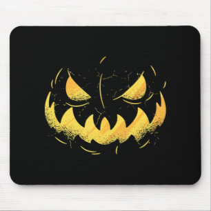 Jack O Lantern Scary Carved Pumpkin Face Halloween Mouse Pad