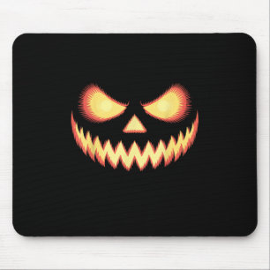 Jack O Lantern Scary Carved Pumpkin Face Halloween Mouse Pad