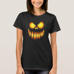 Jack O Lantern Scary Carved Pumpkin Face Halloween T-Shirt