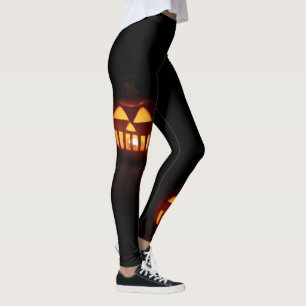 Jack O' Lantern Scary Funny Pumpkins Halloween Leggings