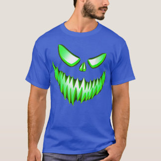 Jack O Lantern Scary Green Face Halloween T-Shirt