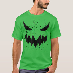 Jack O Lantern Scary Pumpkin Face Funny Halloween  T-Shirt