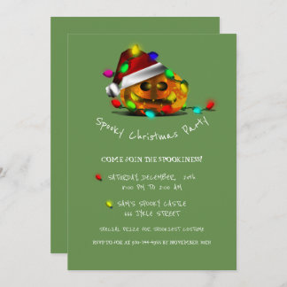 JACK O LANTERN SPOOKY CHRISTMAS PARTY INVITATION