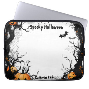Jack O Lantern Spooky Halloween Laptop Sleeve