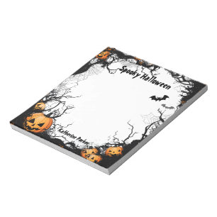 Jack O Lantern Spooky Halloween Notepad