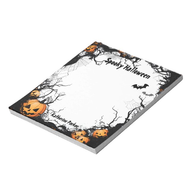 Jack O Lantern Spooky Halloween Notepad (Rotated)