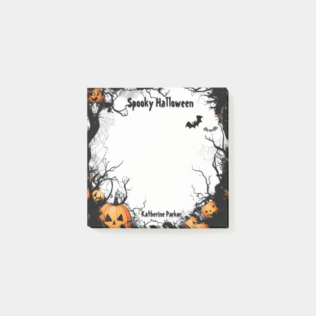 Jack O Lantern Spooky Halloween Post-it Notes (Front)