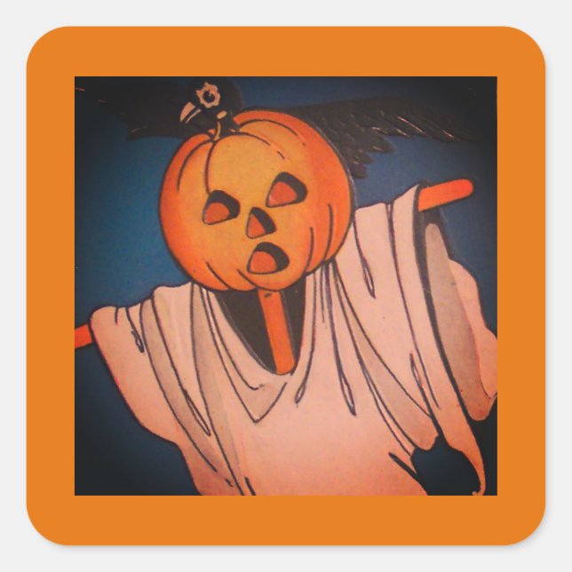 JACK O' LANTERN SQUARE STICKER HALLOWEEN (Front)