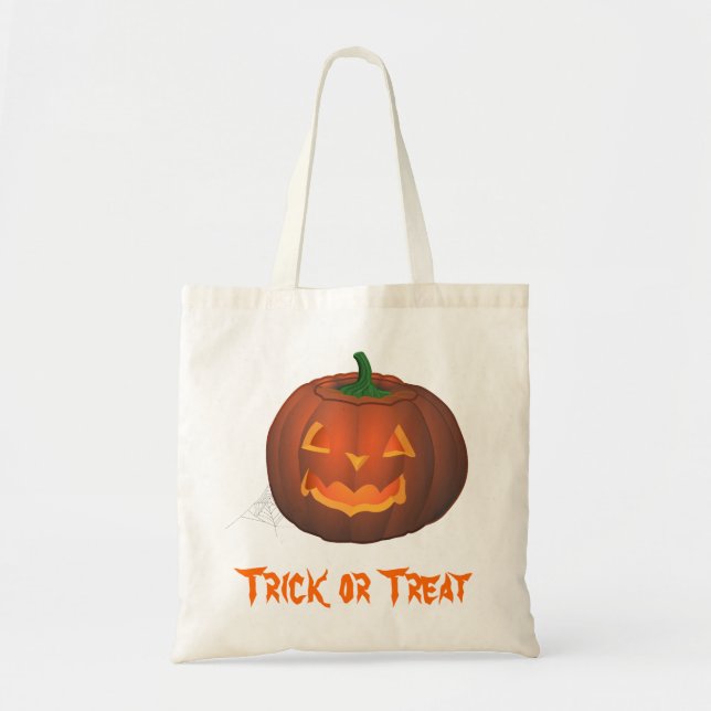 Jack-o-lantern Tote Bag Halloween Pumpkin Bag (Front)