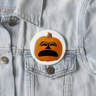 Jack o' Lantern Unhappy Face, Halloween Pumpkin 7.5 Cm Round Badge
