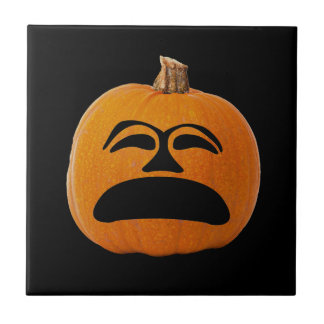 Jack o' Lantern Unhappy Face, Halloween Pumpkin Tile