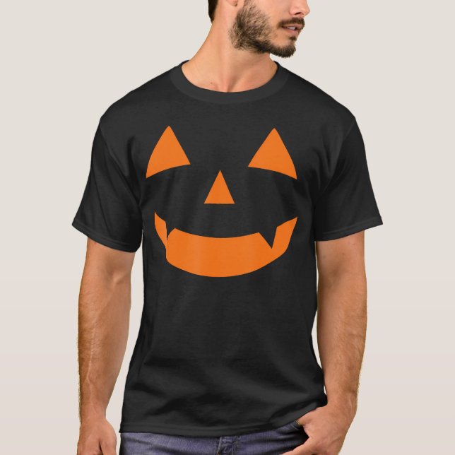 Jack O Lantern Vampire Pumpkin Face Cute Halloween T-Shirt (Front)