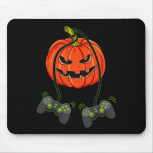 Jack O Lantern Video Gamer Controllers Halloween B Mouse Pad