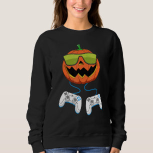 Jack O Lantern Video Games Themed Boys Gamer Hallo Sweatshirt