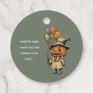 Jack o lantern w/Ballons Halloween Favour Tags