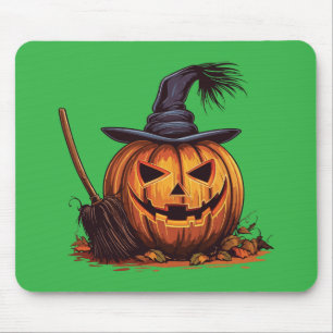 Jack O’ Lantern Witch – Classic Pumpkin Halloween Mouse Pad