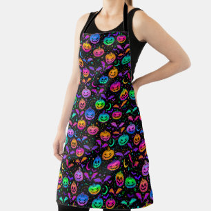 Jack-O-lanterns, Bats Moons and Stars Halloween  Apron