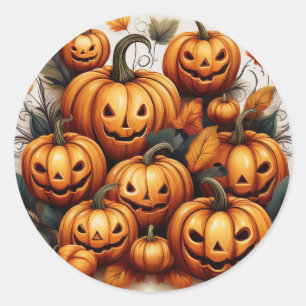 Jack O Lanterns  Classic Round Sticker