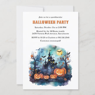 Jack O’Lanterns Haunted Mansion Halloween Party Invitation