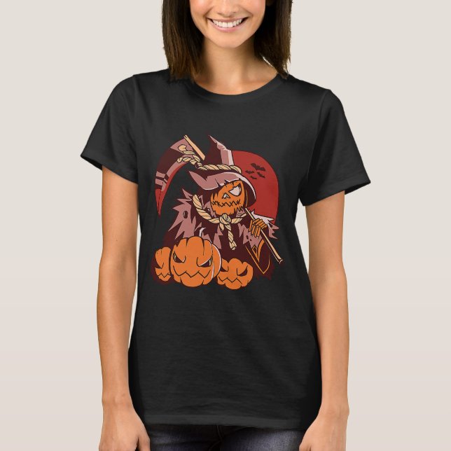 jack o lanterns light up Halloween spooky pumpkin T-Shirt (Front)