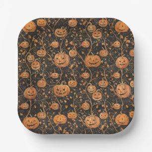Jack-o-lanterns on the Vine Paper Plate