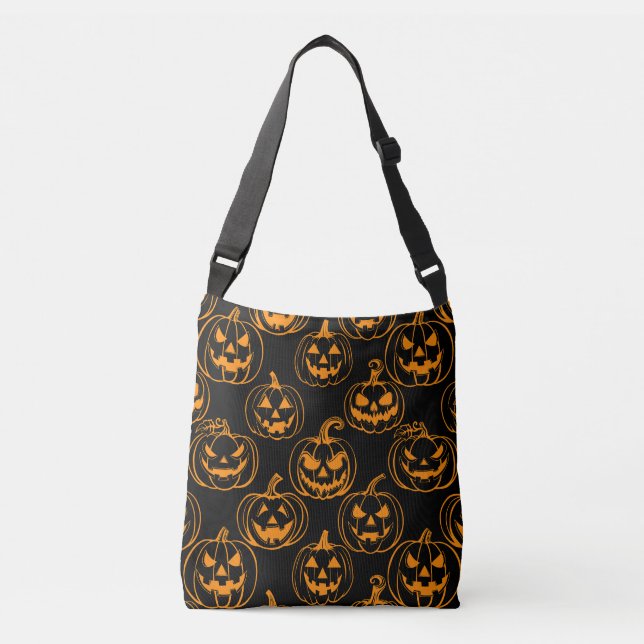 Jack-o-lanterns Pattern.Orange Black BG Crossbody Bag (Front)