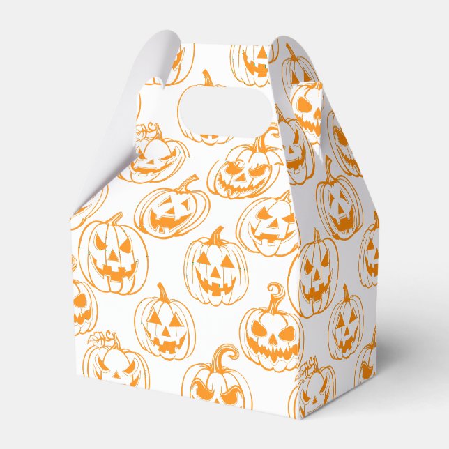 Jack-o-lanterns Pattern.Orange Favour Box (Front Side)