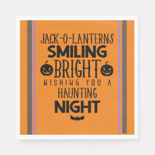 Jack O Lanterns Smiling Bright, Halloween Napkin