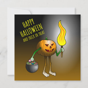 Jack-o-lanterns Trick or Treat Card