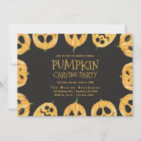 Jack-O-Latern Pumpkin Carving Invitation