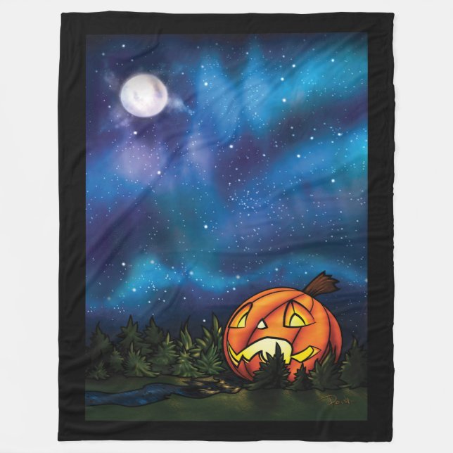 Jack-o-Moon Fleece Blanket (Front)