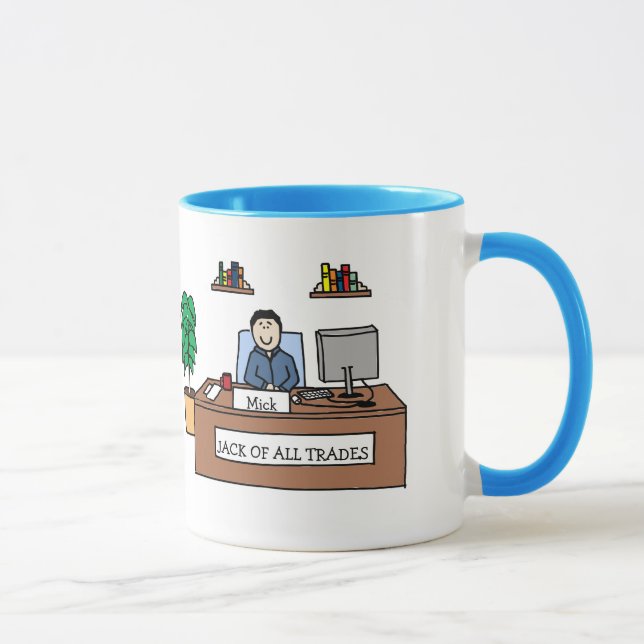 Jack of All Trades - personalised cartoon mug (Right)