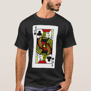 Jack Of Clubs Poker Card Games Playing Cards Black T-Shirt