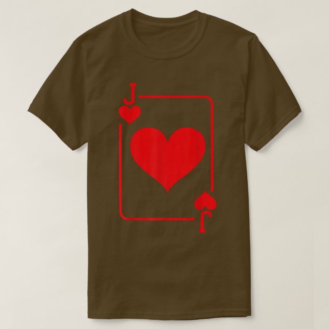 Jack of Hearts Playing Card Halloween Costume Red  T-Shirt (Design Front)