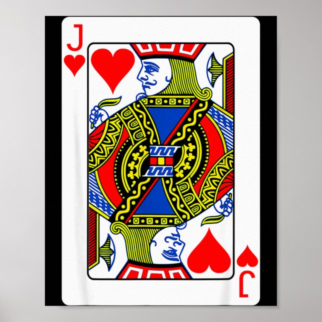 Jack Of Hearts Playing Card Valentine Costume  Poster (Front)