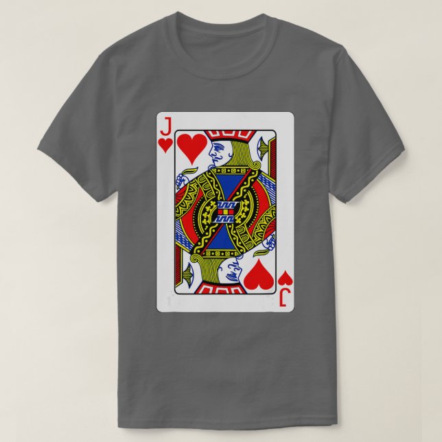 Jack Of Hearts Playing Card Valentine  Costume T-Shirt (Design Front)