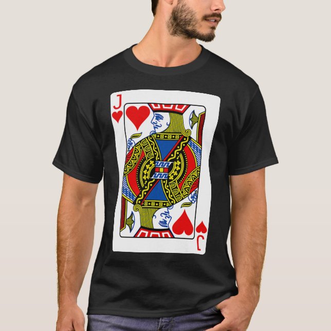 Jack Of Hearts Playing Card Valentine  Costume  T-Shirt (Front)