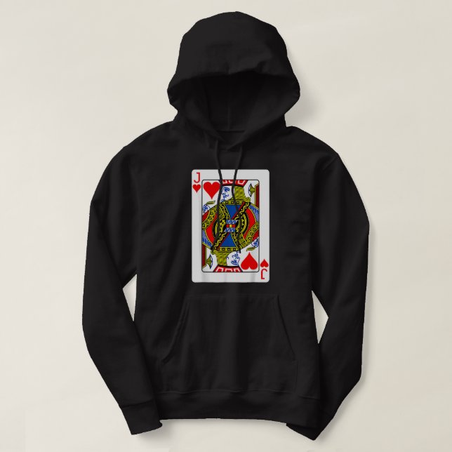 Jack Of Hearts Playing Card Valentine Hoodie (Design Front)