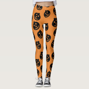 Jack O'Lantern Confetti Leggings Black/Orange