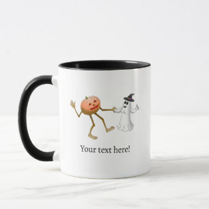 Jack O'lantern dancing with a beautiful ghost Mug