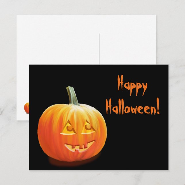 Jack O'Lantern Halloween Postcard (Front/Back)