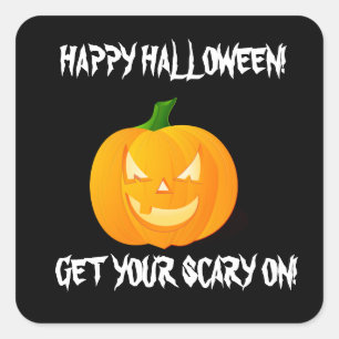 JACK O'LANTERN HALLOWEEN SQUARE STICKER