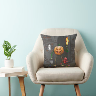 Jack O'lantern is trick or treating Cushion