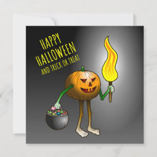 Jack O'lantern out to trick or treat Card