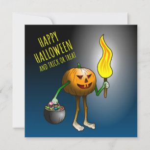 Jack O'lantern out to trick or treat Card