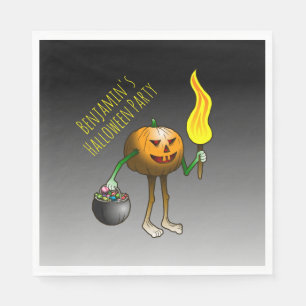 Jack O'lantern out to trick or treat Napkin