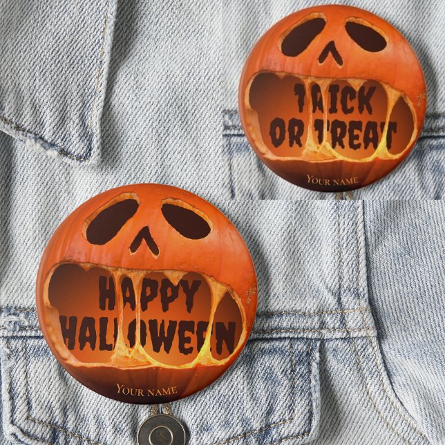 Jack o'lantern pumpkin Happy Halloween  6 Cm Round Badge (Creator Uploaded)