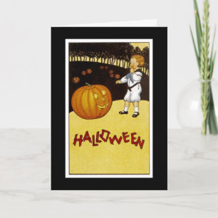 Jack o'Lantern Pumpkin Patch Halloween Card