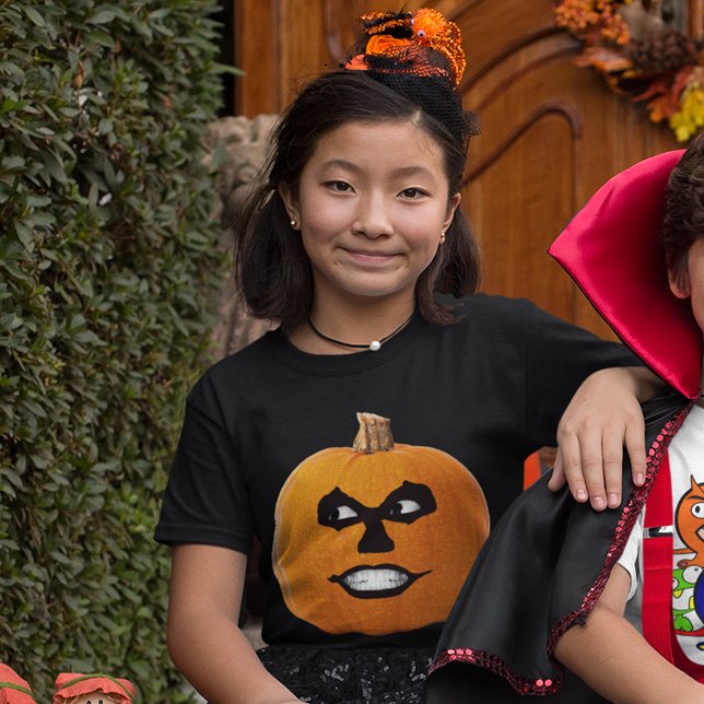 Jack o'Lantern Sinister Face Halloween Girls' T-Shirt (Jack o'Lantern Sinister Face Halloween Girls' T-Shirt)