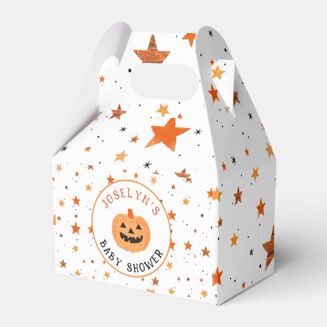 Jack o'lantern Star Pattern Halloween Baby Shower  Favour Box (Front Side)